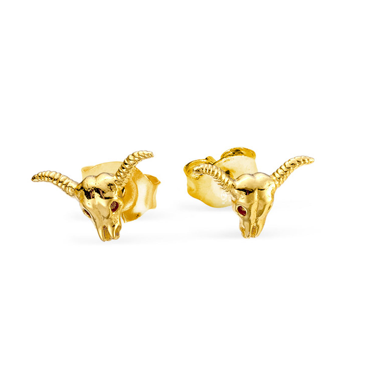 Rodeo Skull Studs Gold