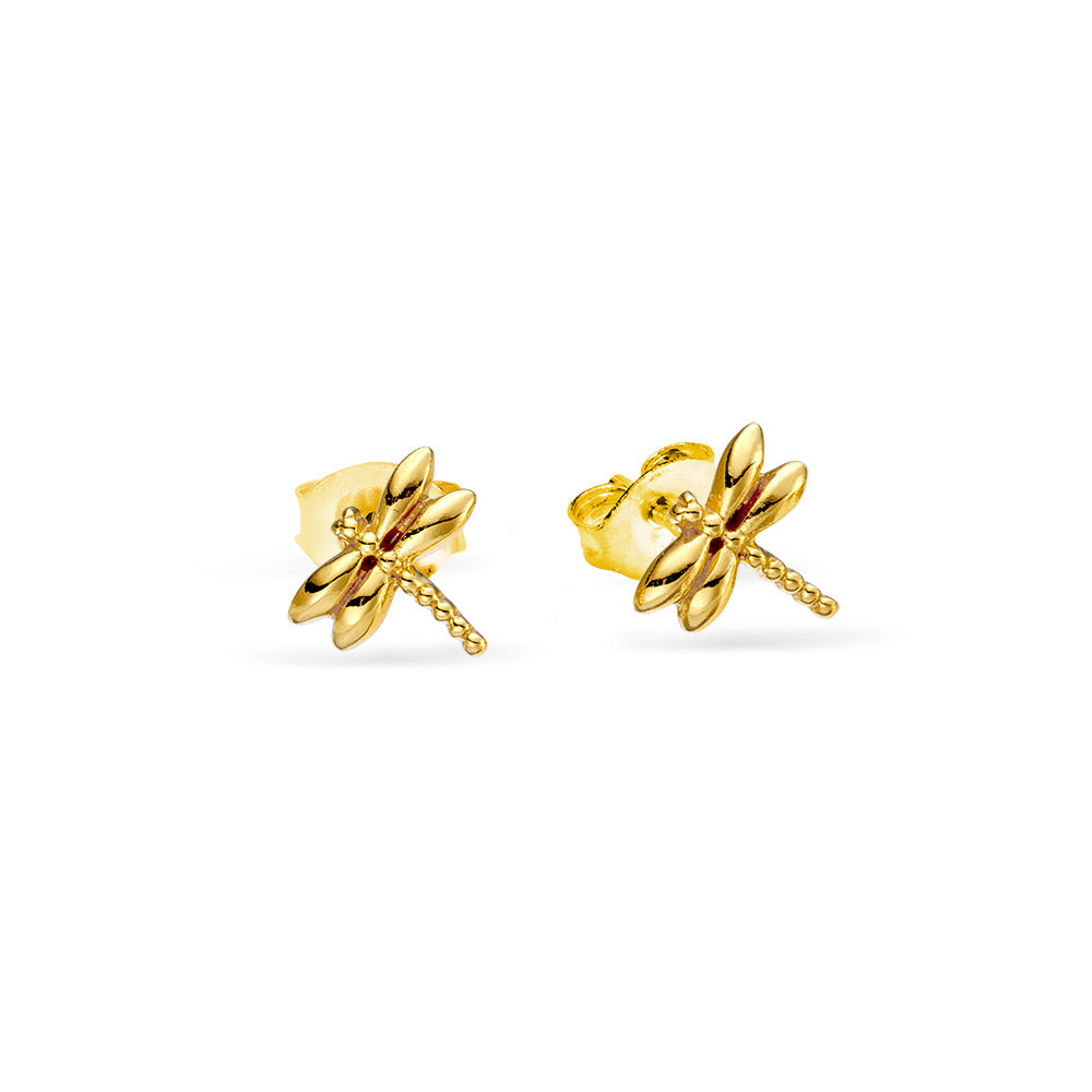 Tiny Dragonfly Studs Gold