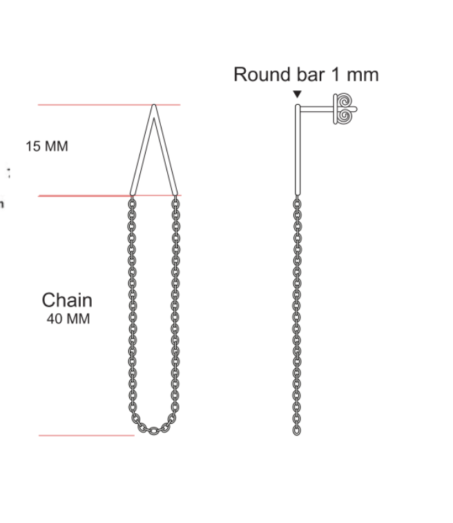 V Dangle Earrings