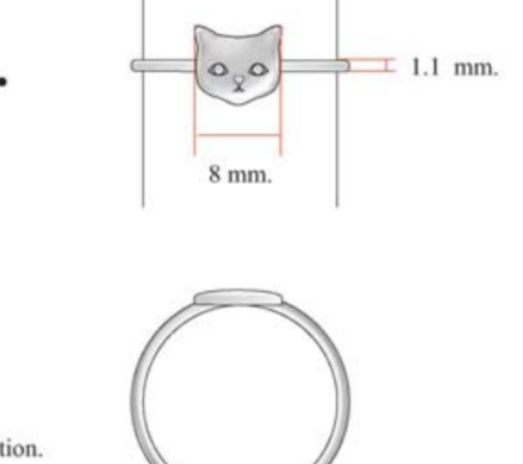 Cat face ring