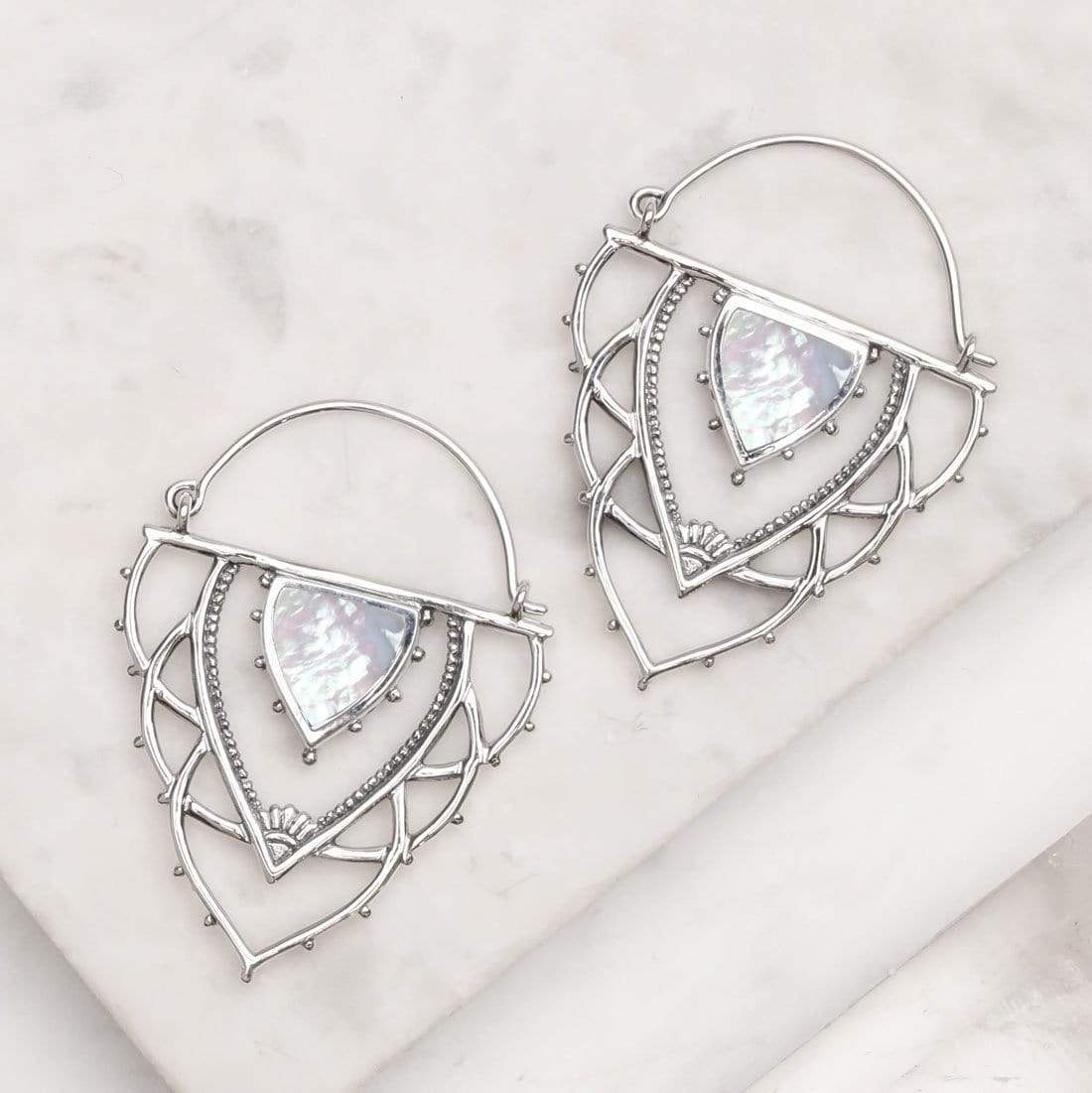 Ancient Archways Shell Hoops