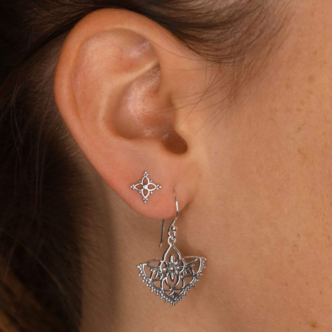 Midsummer Star Earrings Dainty Moroccan Star Studs