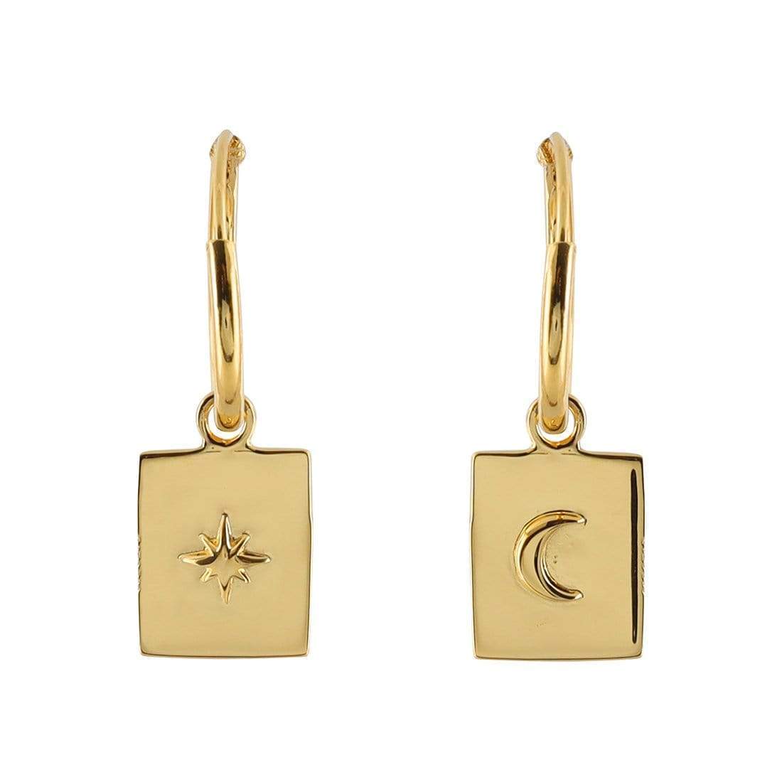 Celestial Medallion Sleepers 18K Gold