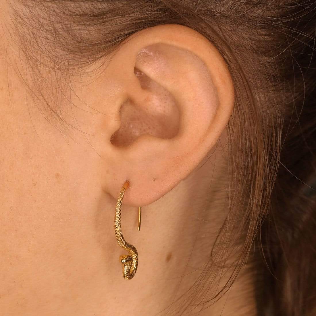 Cobra Hoop Earrings Gold