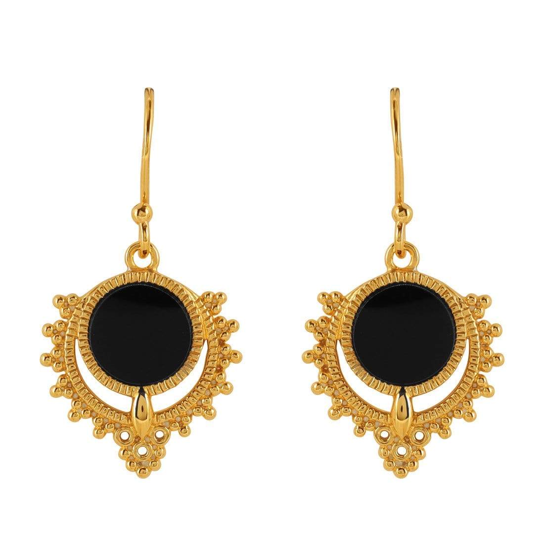 Midsummer Star Earrings Gold Periyar Onyx Earrings