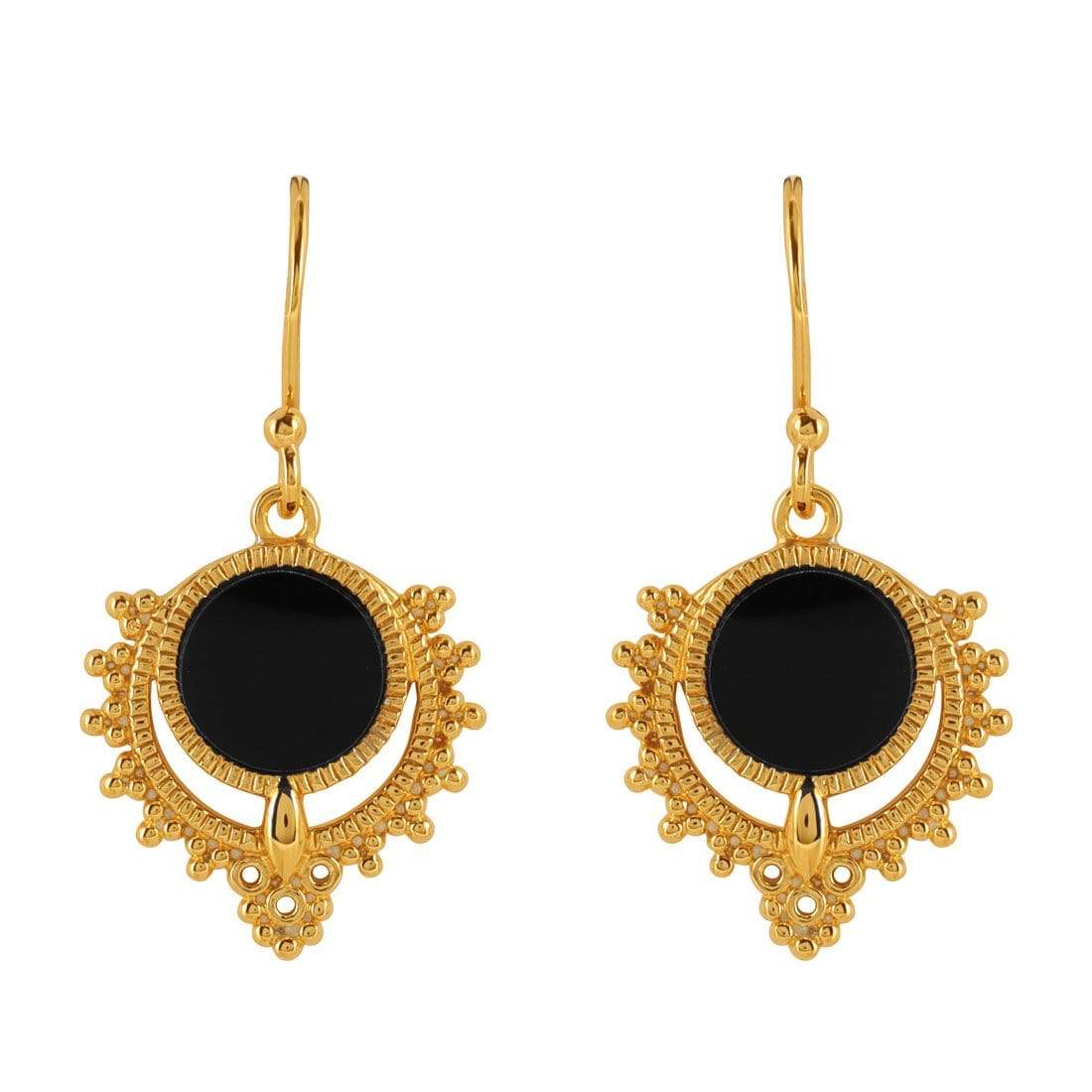 Midsummer Star Earrings Gold Periyar Onyx Earrings