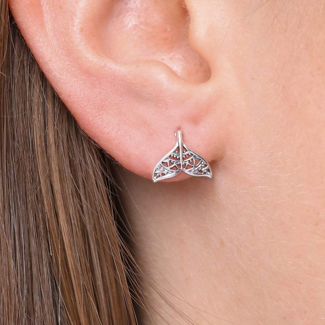 Mandala Dolphin Tail Studs