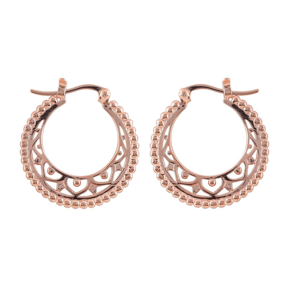 Rose Gold Mandala Disc Hoops