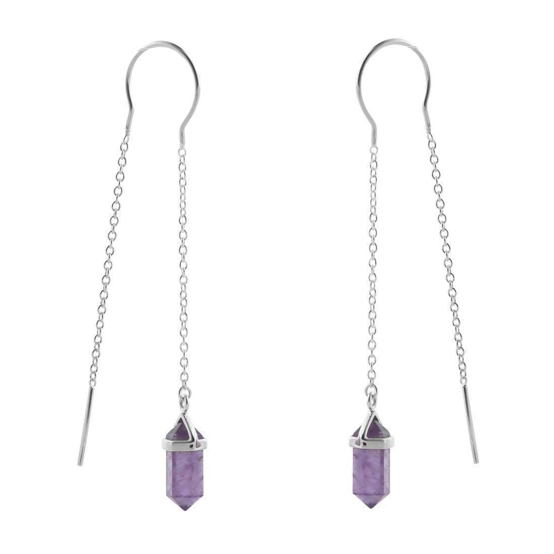 Starlight Amethyst Threader Earrings