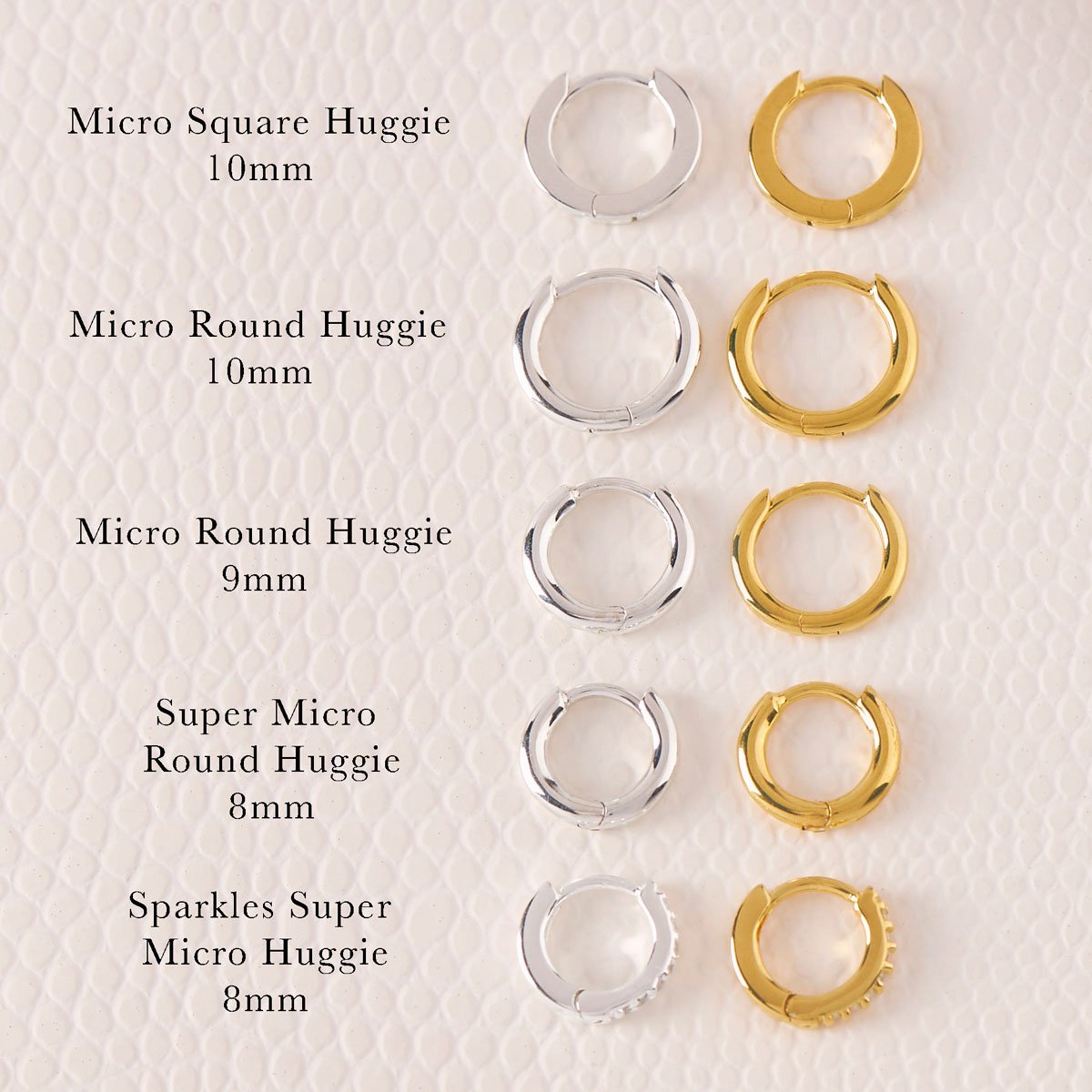 Micro Square Huggie 10mm Gold