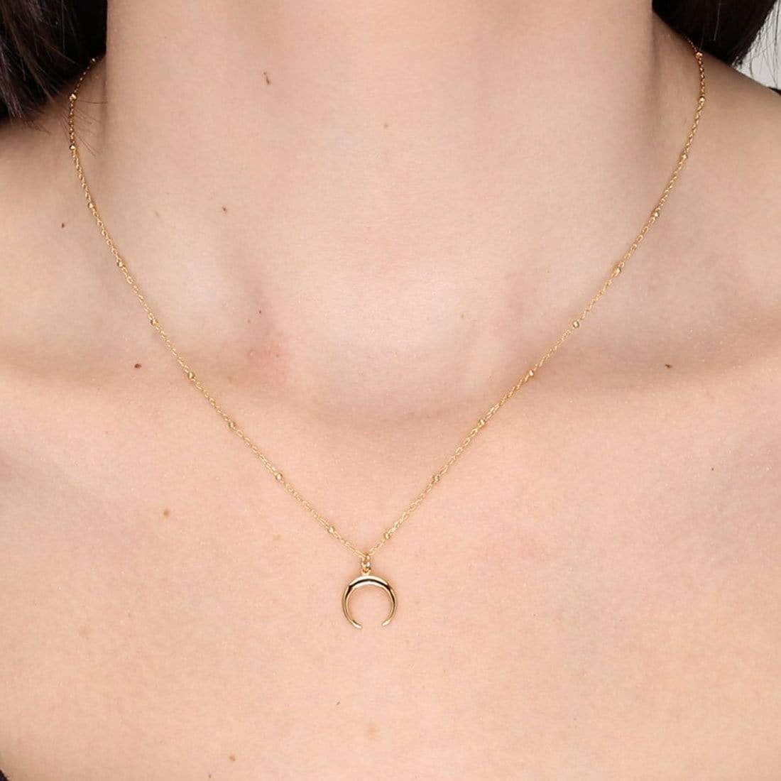 Midsummer Star Necklaces Gold Petite Moon Illusion Necklace