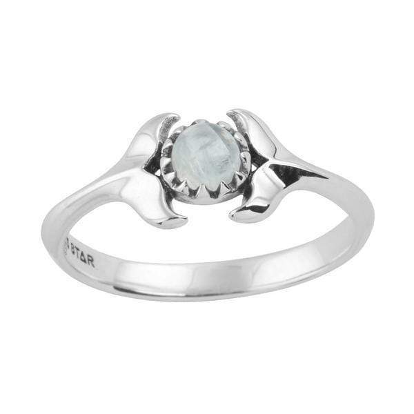 Dolphins Ocean Embrace Moonstone Ring