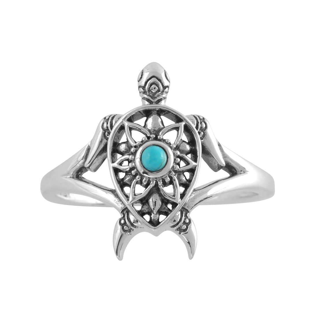 Enlightened Turquoise Spirit Turtle Ring