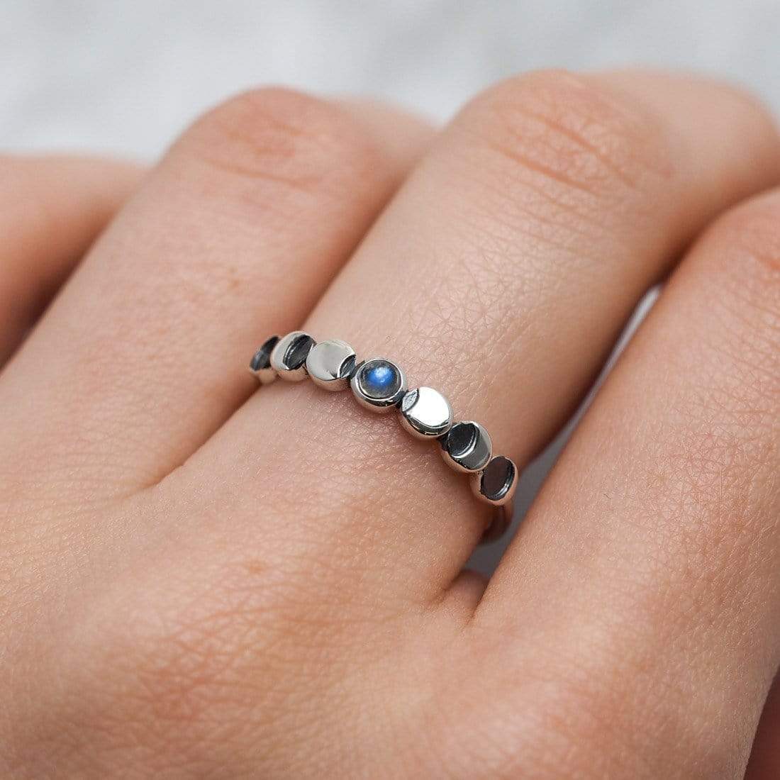 Lunar Phases Moonstone Ring